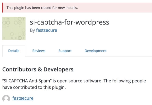 WordPressプラグイン、SI CAPTCHA Anti-Spam